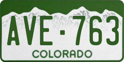 CO license plate AVE763