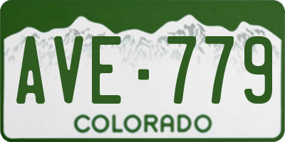 CO license plate AVE779