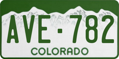 CO license plate AVE782
