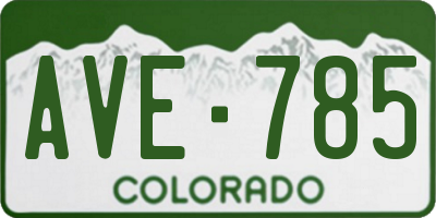 CO license plate AVE785