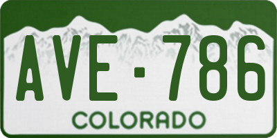 CO license plate AVE786