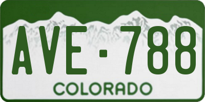 CO license plate AVE788