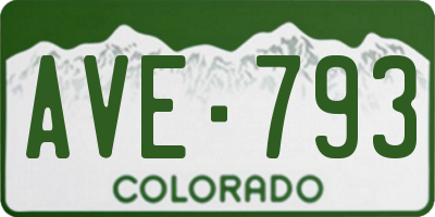 CO license plate AVE793