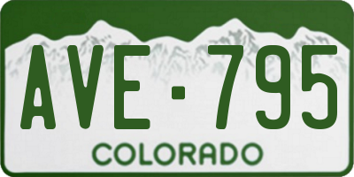 CO license plate AVE795