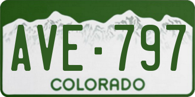CO license plate AVE797