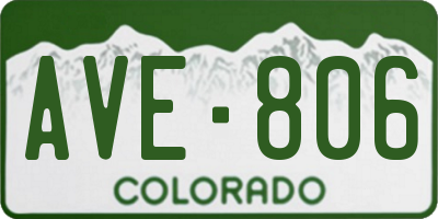 CO license plate AVE806