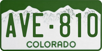 CO license plate AVE810
