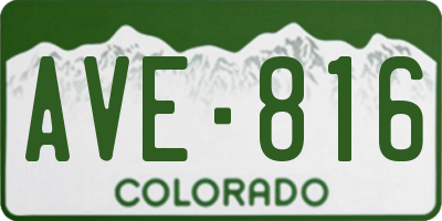 CO license plate AVE816