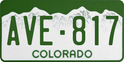 CO license plate AVE817