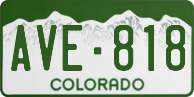 CO license plate AVE818