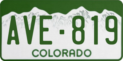 CO license plate AVE819
