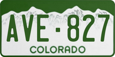 CO license plate AVE827