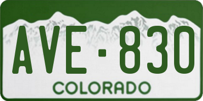 CO license plate AVE830