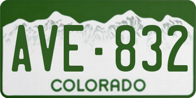 CO license plate AVE832