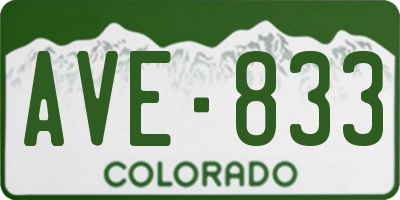 CO license plate AVE833