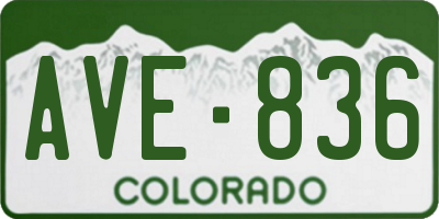 CO license plate AVE836