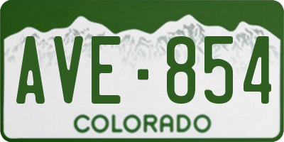 CO license plate AVE854