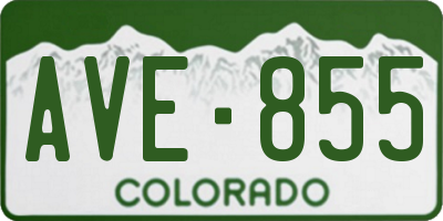 CO license plate AVE855
