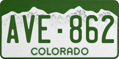 CO license plate AVE862