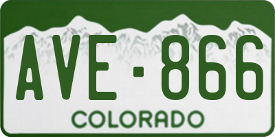CO license plate AVE866