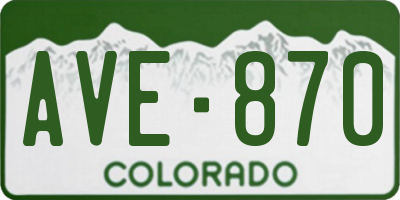 CO license plate AVE870