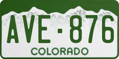 CO license plate AVE876