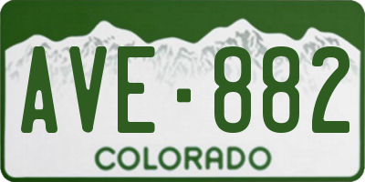 CO license plate AVE882