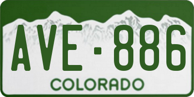 CO license plate AVE886