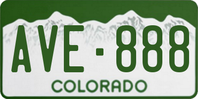 CO license plate AVE888