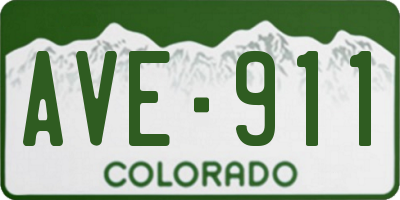 CO license plate AVE911