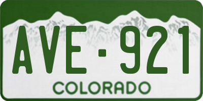 CO license plate AVE921