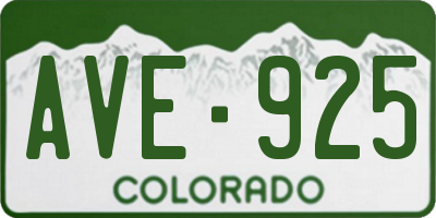 CO license plate AVE925