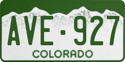 CO license plate AVE927