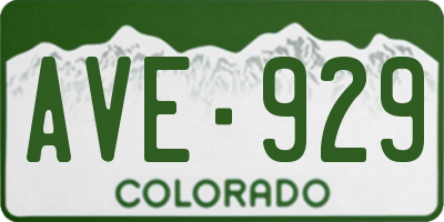 CO license plate AVE929