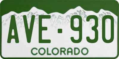 CO license plate AVE930