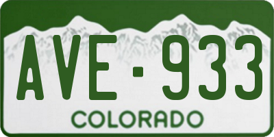 CO license plate AVE933