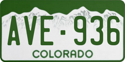 CO license plate AVE936