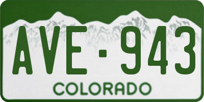 CO license plate AVE943