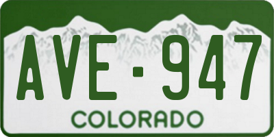 CO license plate AVE947