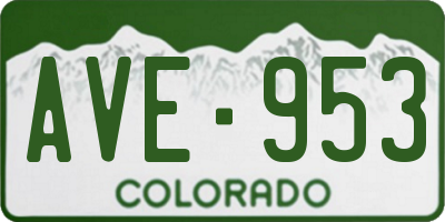 CO license plate AVE953