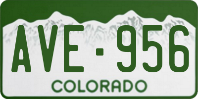 CO license plate AVE956