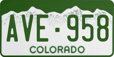 CO license plate AVE958