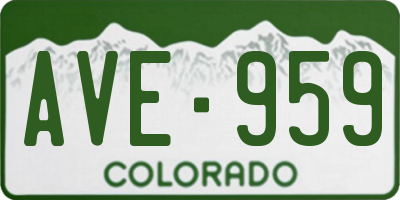 CO license plate AVE959