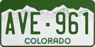 CO license plate AVE961