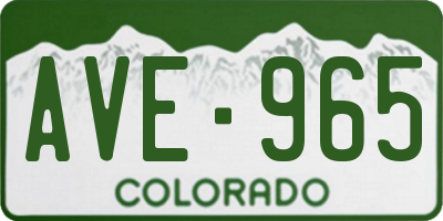CO license plate AVE965