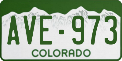 CO license plate AVE973