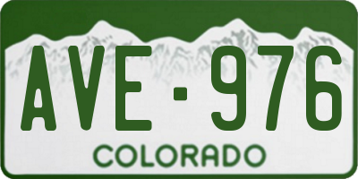 CO license plate AVE976