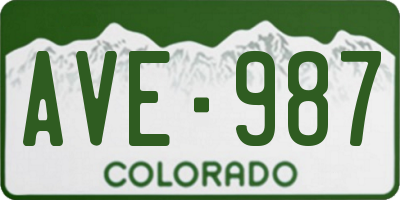 CO license plate AVE987