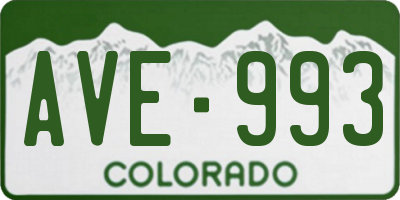 CO license plate AVE993