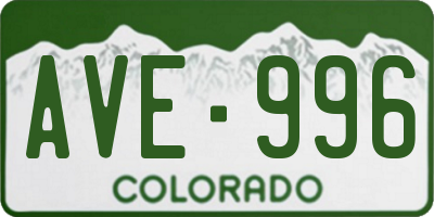 CO license plate AVE996